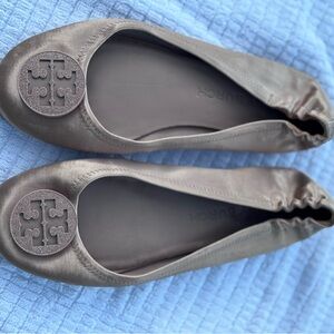 Tory Burch! Rose Gold Metallic Ballet Flats-Size 10